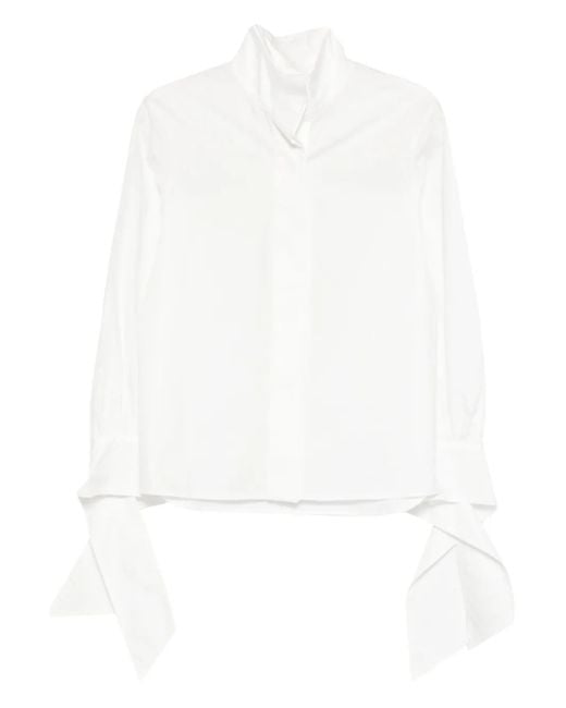 Raquel Diniz White Elea Hemd mit geschnürten Bündchen