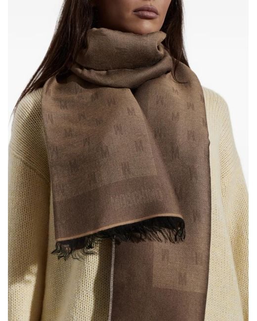 Sciarpa Con Monogramma di Moschino in Brown