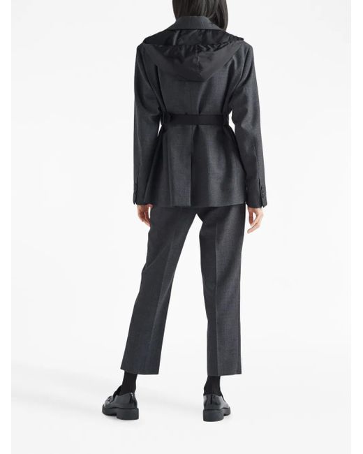 Prada Gray Zip-Pocket Wool Trousers