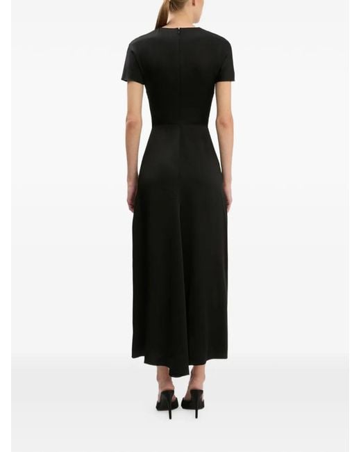 Victoria Beckham Black Blaire Gathered Midi Dress