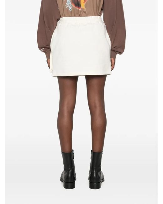 MSGM White Drawstring Mini Skirt