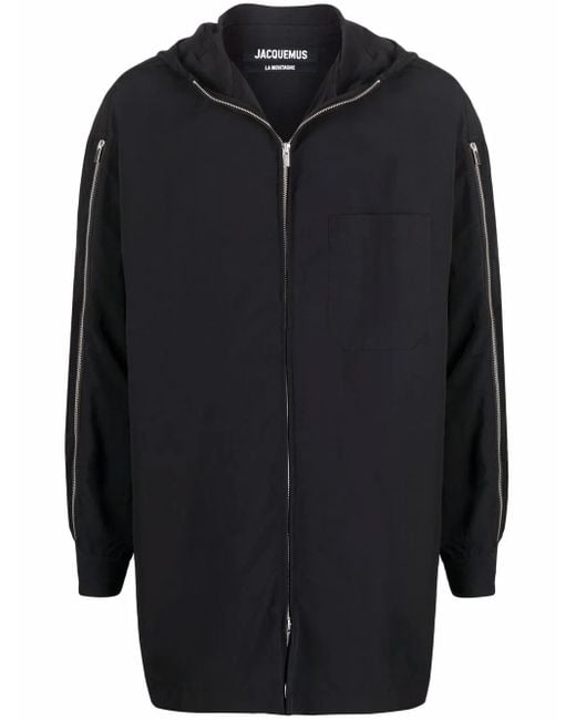 Jacquemus Black Zip-Sleeve Coat for men
