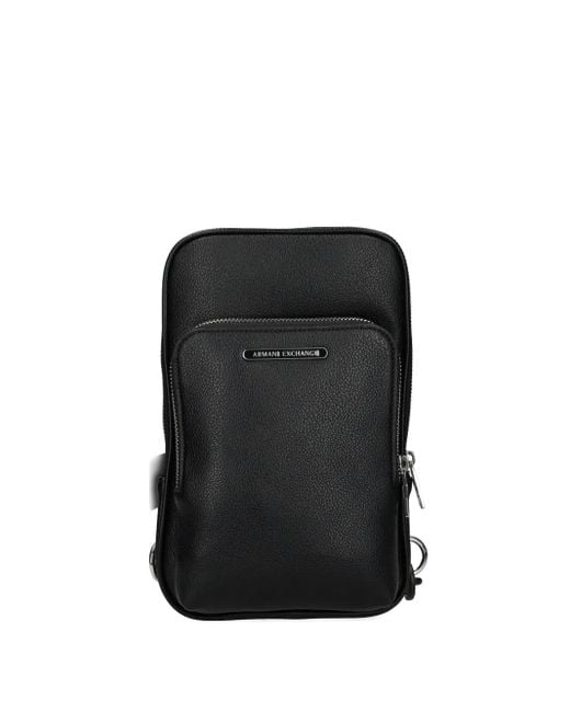 メンズ ARMANI EXCHANGE ジップ メッセンジャーバッグ Black