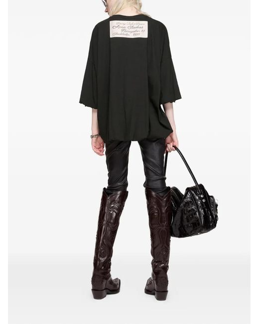 Acne Black T-Shirt mit Print
