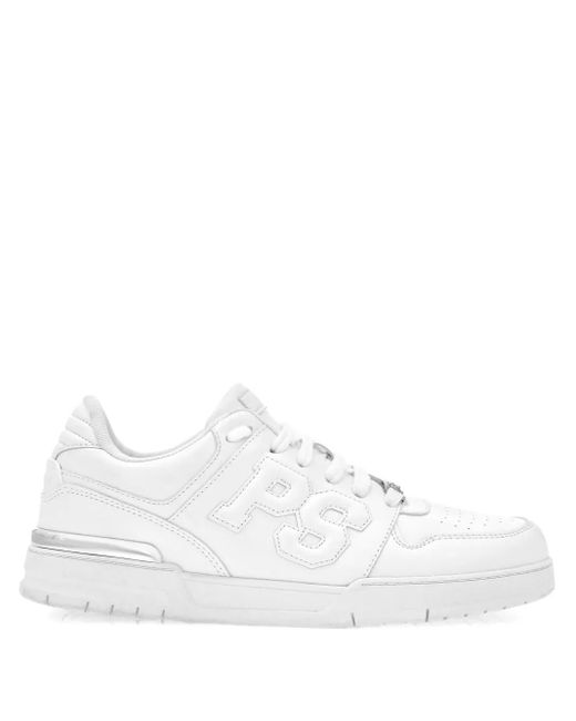 Philipp Plein White Logo-Embossed Low-Top Sneakers