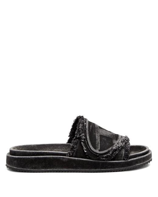DIESEL Black Sa Oval-D Slides