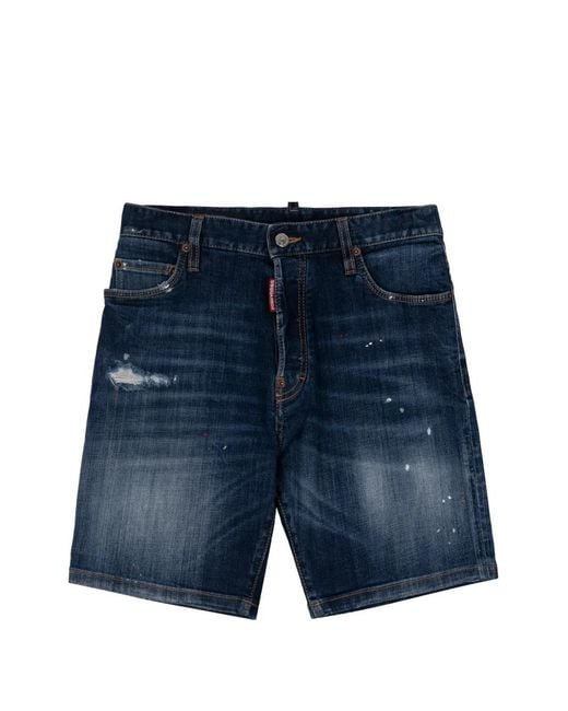DSquared² Blue Medium Easy Spots Marine Shorts for men