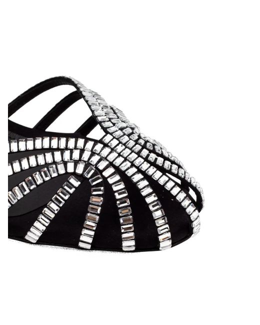 ALEVI Black Penelope Embellished-Strap Sandals