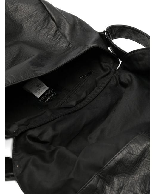 Yohji Yamamoto Black Buckle-Fastening Leather Tote Bag