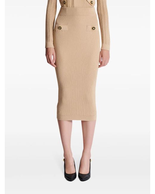 Jupe Crayon Balmain en coloris Brown