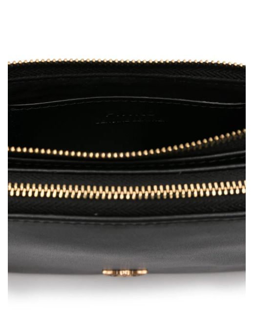 Pinko Black Small Double Leather Shoulder Bag