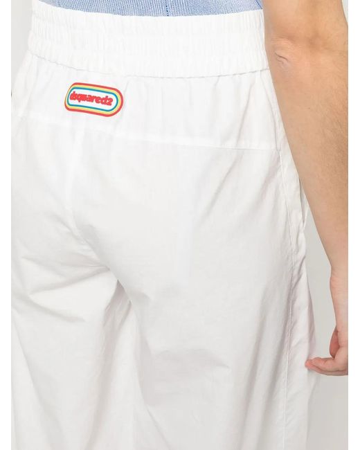DSquared² White Loose Elasticated Pants