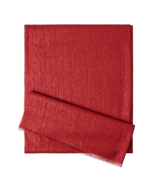 Brunello Cucinelli Red Sparkling Scarf