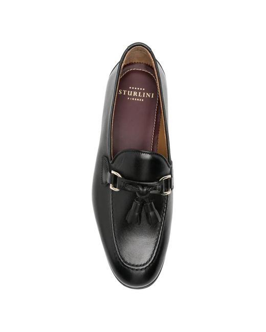 STURLINI FIRENZE White Tassel-Detail Leather Loafers for men
