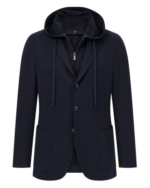 Blazer Con Applicazione di Boggi in Blue da Uomo