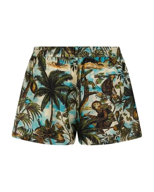 DSquared² Green Monkey Print Pull On Shorts for men