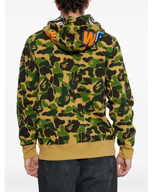 A Bathing Ape Green Camouflage-Pattern Hoodie for men