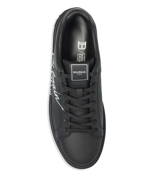 Balmain Black Leather Sneakers for men