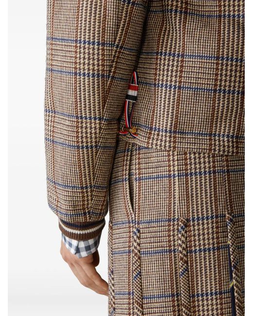 Thom Browne Hunting Tweed 4-Bar Gewatteerd Bomberjack in het Brown voor heren