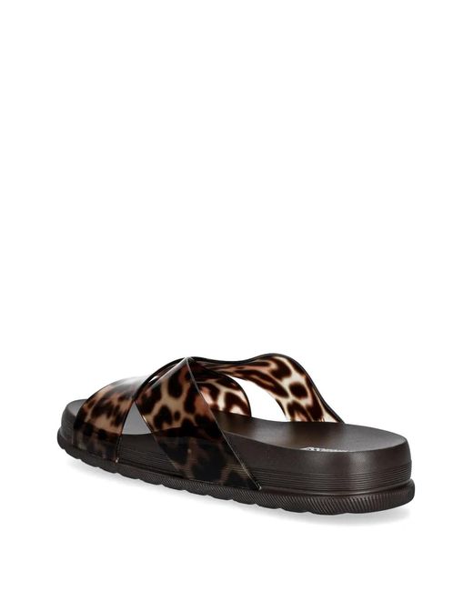 Melissa White Leopard-Print Crossover Sandals