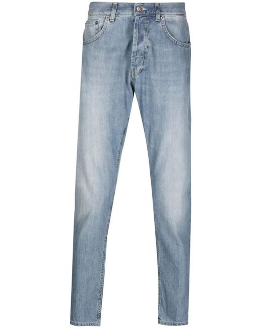 Dondup Blue Faded Effect Tapered Jeans for men