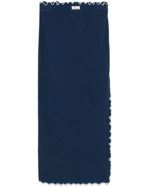 ROTATE BIRGER CHRISTENSEN Geribbelde Midi-Rok in het Blue
