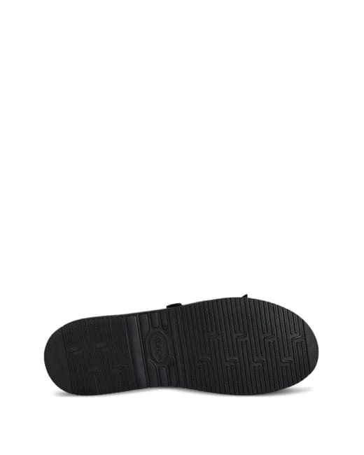 Fracap Black Buckle-Detail Leather Sandals