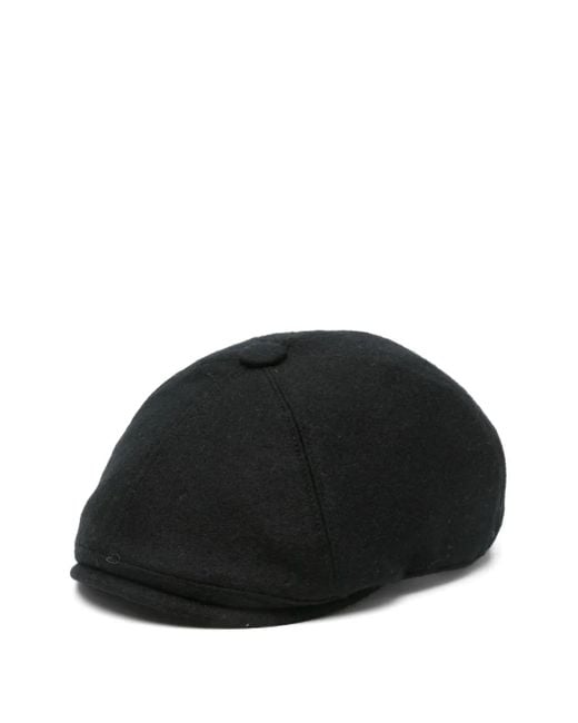 Fedeli Black Wool Beret for men