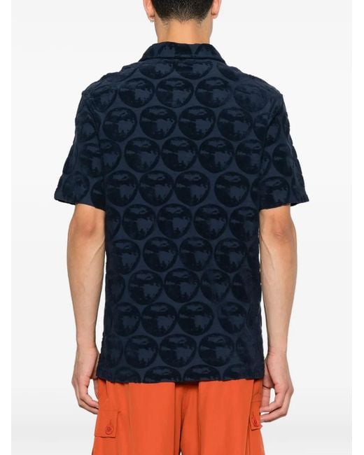 KENZO Blue Short-Sleeve Polo Shirt for men