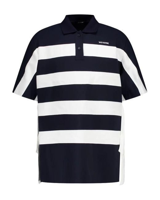 we11done Blue Striped Polo Shirt for men