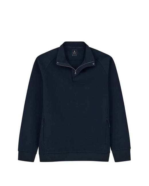 Boggi Blue Quarter-Zip Sweatshirt for men