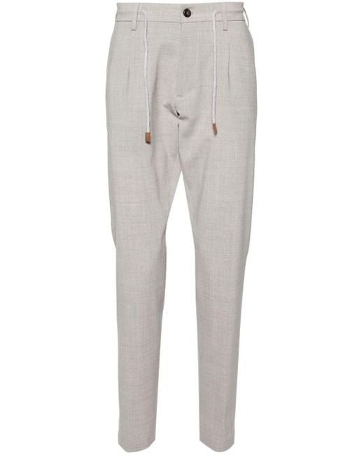 Eleventy Gray Drawstring-waist Tapered Trousers for men