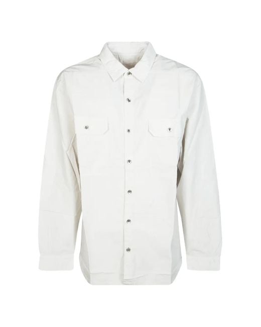 Rick Owens White Jumbo Shirt for men