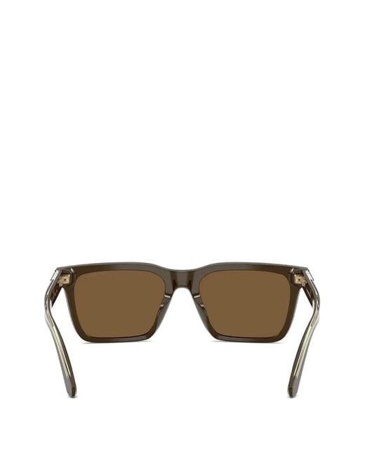 Emporio Armani Brown Lunettes De Soleil À Monture Rectangulaire for men