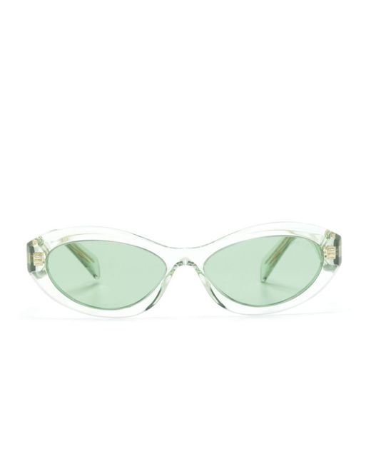 Gafas de sol con montura oval Prada de color Green