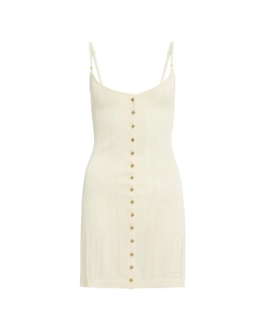 Donde Esteban White Button Mini Dress