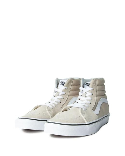 Vans White Sk8-Hi Suede Sneakers