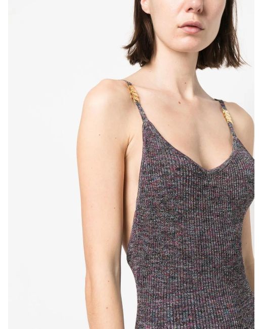 Gcds Gray Lurex Mini Dress