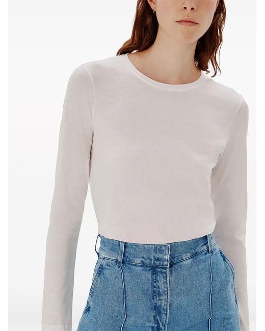 Another Tomorrow White Crew-Neck Organic Cotton T-Shirt