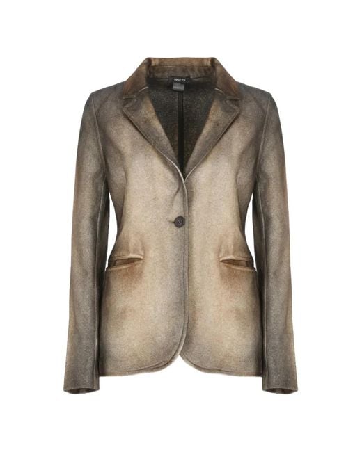 Avant Toi Natural Single-Breasted Wool-Blend Blazer