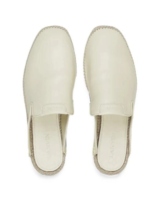 Lanvin White Espadrille Leather Mules