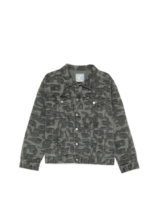 Kidsuper Gray Buttoned Camouflage Jacket for men