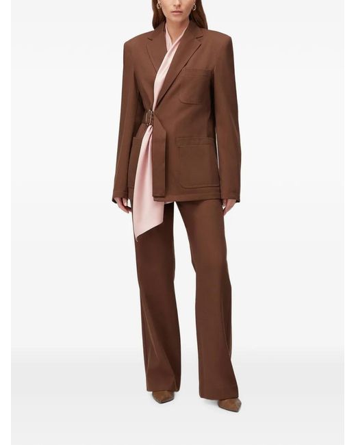 RETORI Brown Belted Denim-Effect Jacket