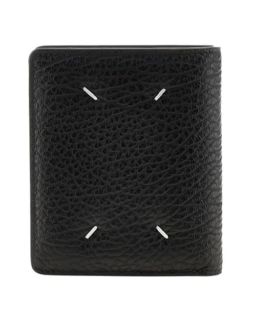 Maison Margiela Black Grained-leather Bi-fold Wallet