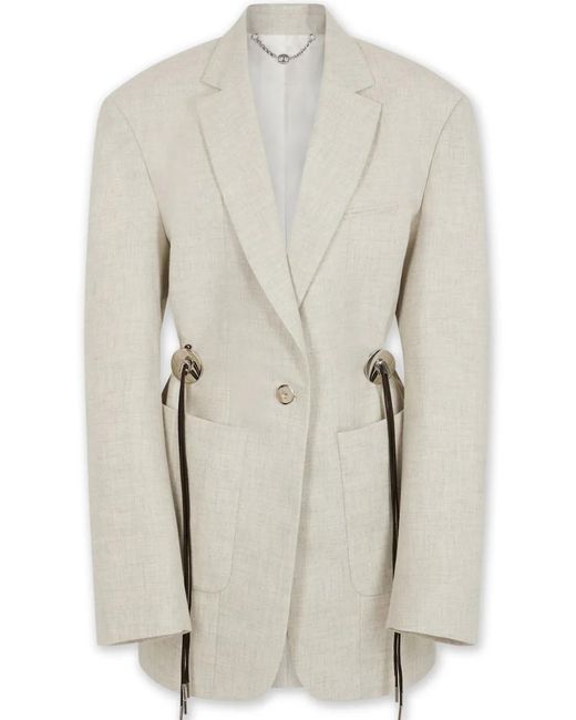 Rabanne Wollen Blazer in het White