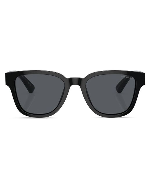 Prada Black Logo-lettering D-frame Sunglasses for men