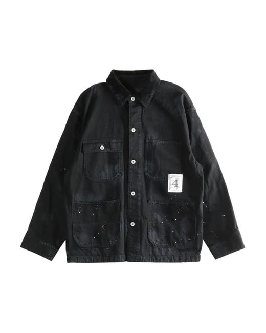 Neighborhood Black Buttoned Corduroy-Collar Jacket for men
