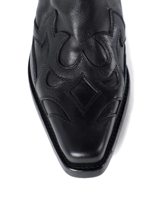 Bottines En Cuir À Détails De Sangles Ann Demeulemeester pour homme en coloris Black