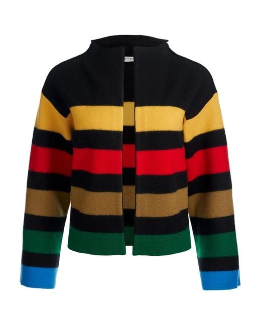 Alice + Olivia Multicolor Pearson Striped Sweater Jacket