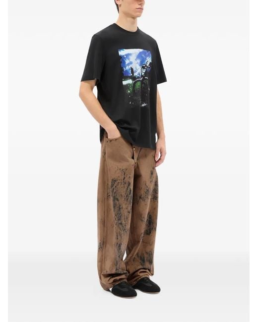 MSGM Natural Printed Jeans for men